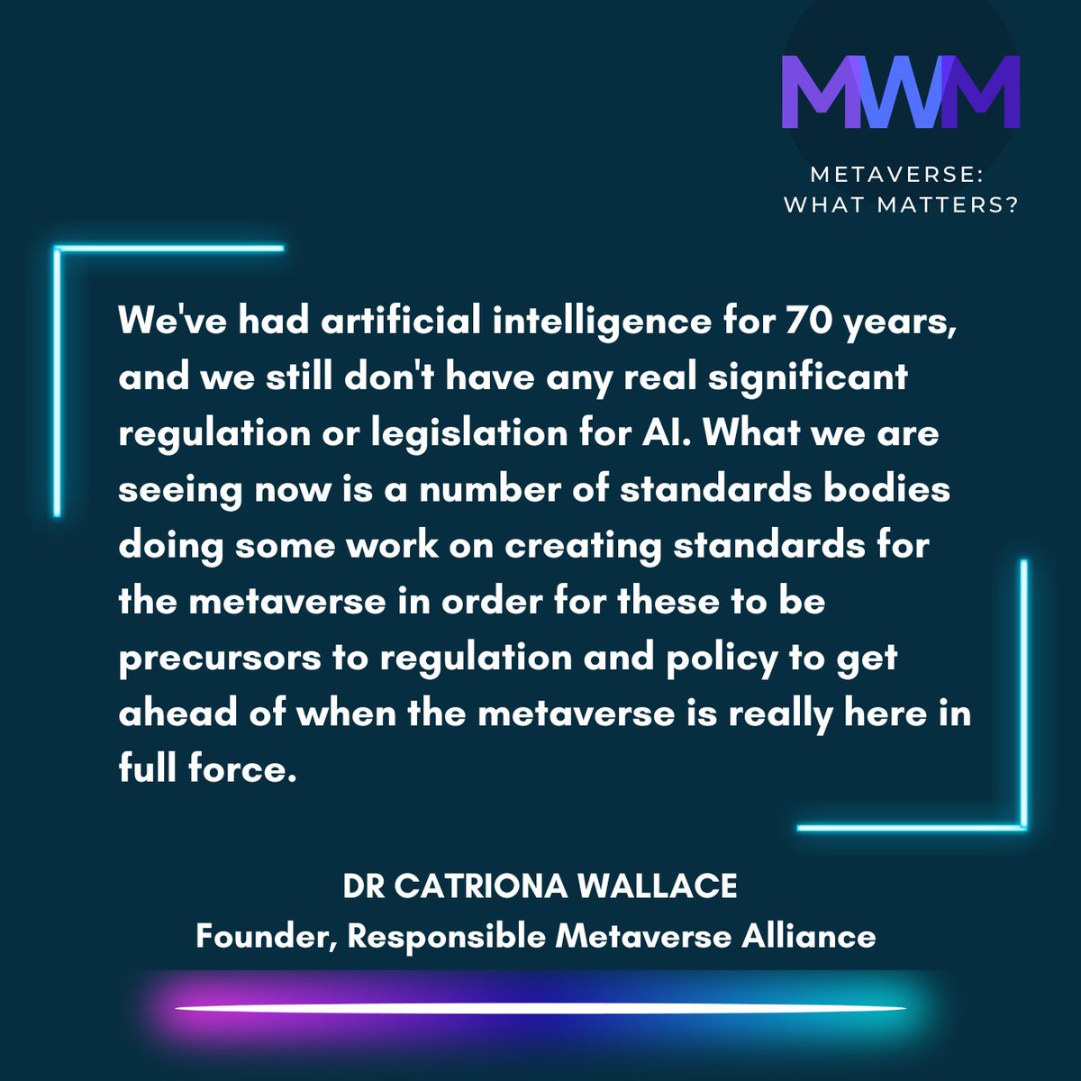 Metaverse: What Matters? (@metaversewm) on Twitter photo In our latest episode of #MWM <a href="/catrionawallace/">Dr Catriona Wallace</a> & <a href="/streets_julia/">Julia Streets</a> discuss what the future of regulation and legislation in the #metaverse should look like and how education is key in protecting young metaverse users.
youtube.com/watch?v=1dF7UQ…
#MWM #Metaverse #AI #responsiblemetaverse In our latest episode of #MWM <a href="/catrionawallace/">Dr Catriona Wallace</a> & <a href="/streets_julia/">Julia Streets</a> discuss what the future of regulation and legislation in the #metaverse should look like and how education is key in protecting young metaverse users.
youtube.com/watch?v=1dF7UQ…
#MWM #Metaverse #AI #responsiblemetaverse