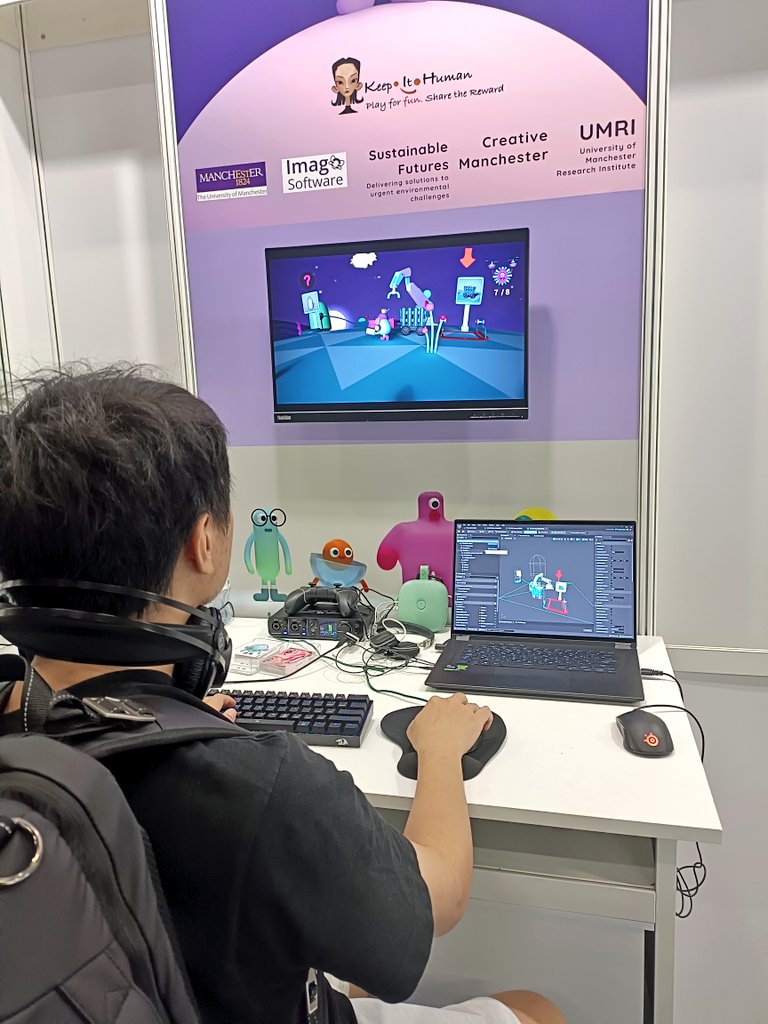 Day 2 at #gamescom2023 reporting from #UKie stand! Very busy and learning a lot from meeting to meeting. Best part is always when pro gamers try our vertical slide. Feedback is extremely valuable and welcome, even when it's tough. 😅 #indiedev #indiegame #gameart