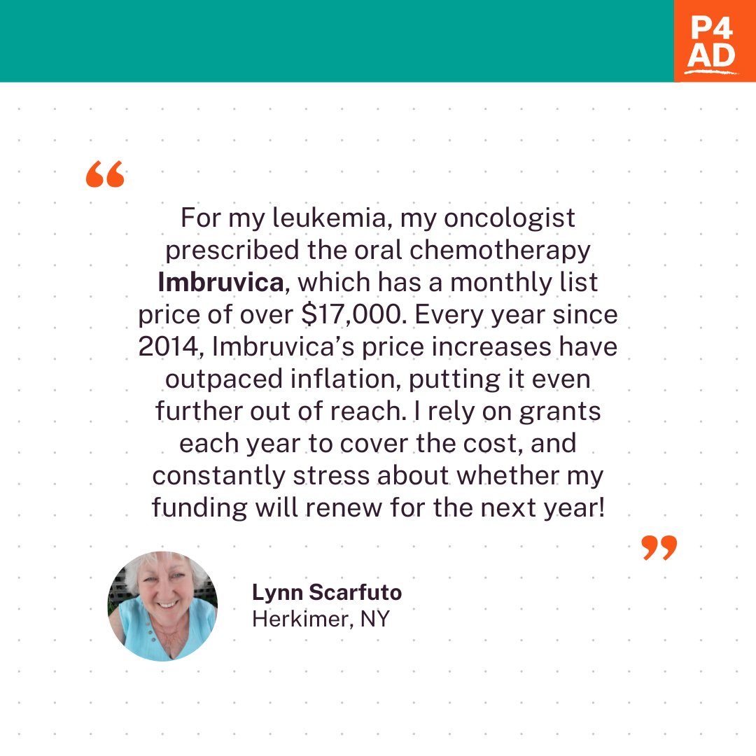 FamiliesUSA's tweet photo. Access to prescription drugs can mean life or death for some patients. These stories shared by our partners @P4ADNOW  highlight how crucial it is to allow Medicare to negotiate the price of these RX medications and make them affordable for all! #PayLessForRX https://t.co/SV2Fbi0oDC
