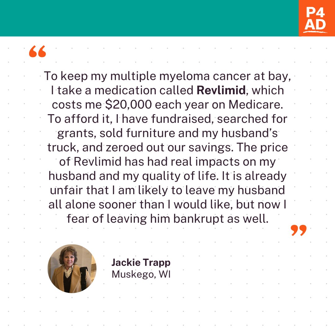FamiliesUSA's tweet photo. Access to prescription drugs can mean life or death for some patients. These stories shared by our partners @P4ADNOW  highlight how crucial it is to allow Medicare to negotiate the price of these RX medications and make them affordable for all! #PayLessForRX https://t.co/SV2Fbi0oDC