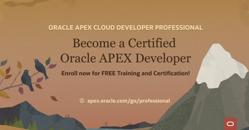 Great news! Free Certification for #OCI  extended until September 30, 2023!

Go ahead and grab this opportunity to become #orclAPEX certified for #Free today!

apex.oracle.com/go/professional

#Oracle #LowCode #orclAPEXCertified #OracleCertified #oracleuniversity #RacetoCertification