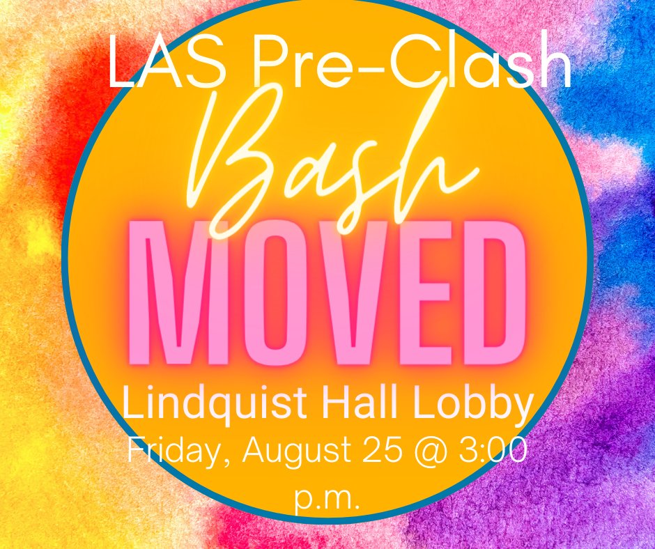 WSU_AdvisorLAS's tweet photo. LAS Pre-Clash Bash is moving inside 🥳 See you Friday at 3:00 pm in the Lindquist Hall Lobby! https://t.co/LqFi03GO5U