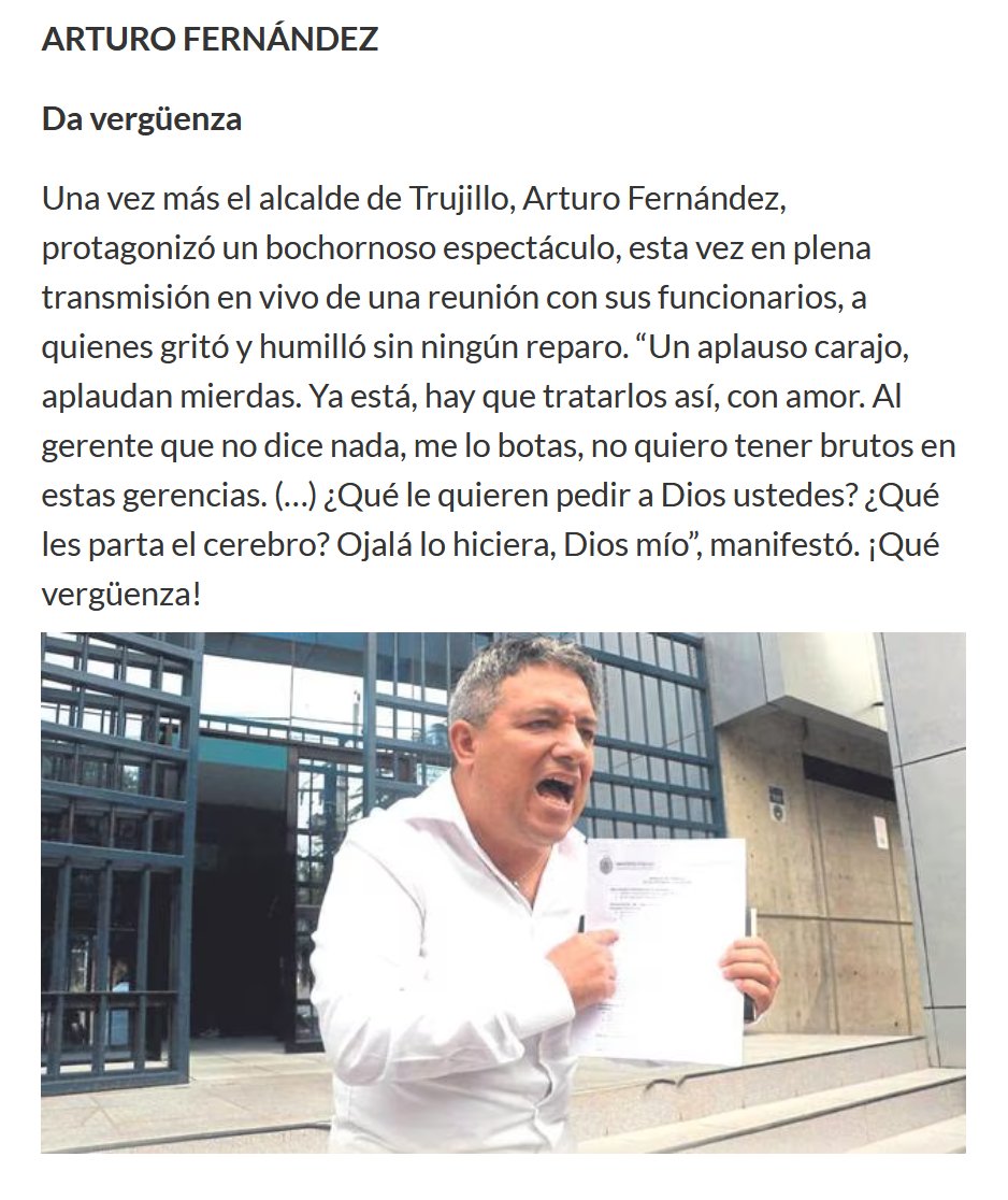 MSiabala's tweet photo. #Trujillo en manos de este patán
@peru21noticias https://t.co/1iko0N5Xry