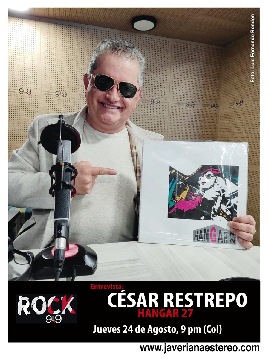 FerockFer's tweet photo. Mi invitado de hoy fue baterísta del grupo Hangar 27, un capítulo lleno de anécdotas sobre una de las bandas claves en la transición de los 80s a los años 90s. Les dejo la invitación para conectarse a las 9pm por @Javeriana919fm
📻91.9 FM Bogotá 
🌐https://t.co/kYRcAnGjT0 https://t.co/ZQbxEliHoD