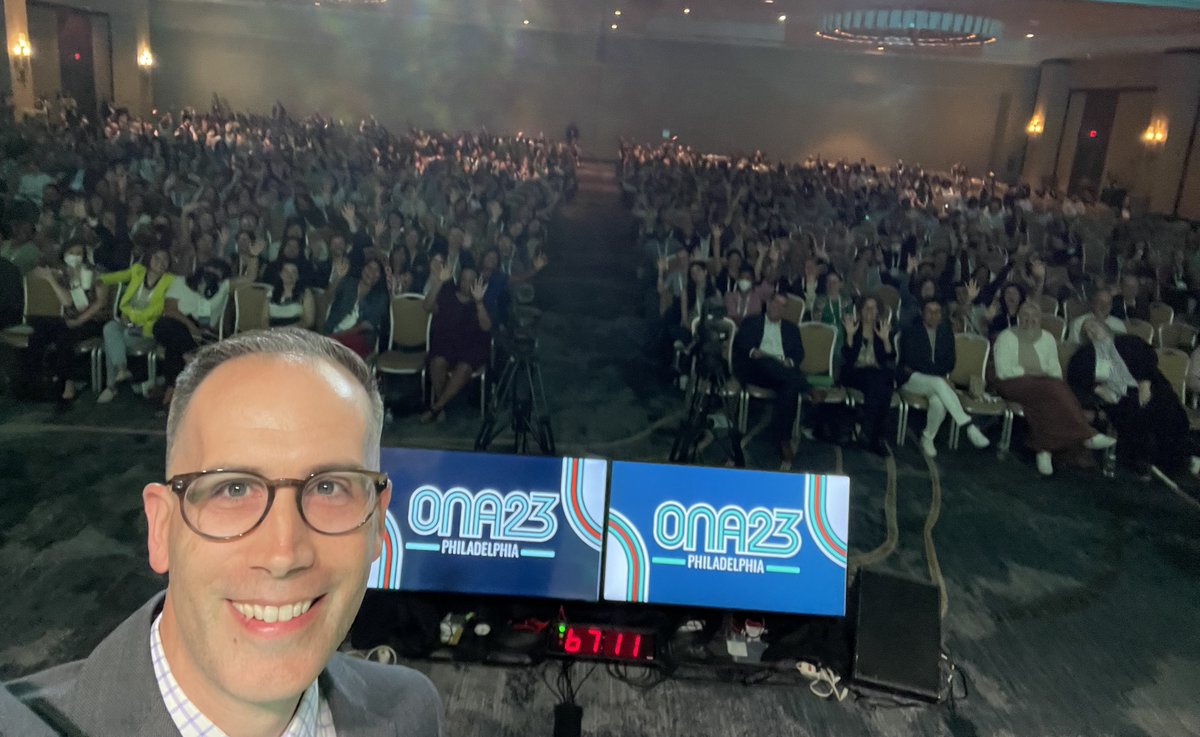 Here's the #ONA23 selfie that @SmydraD can't post on Twitter...but we can!