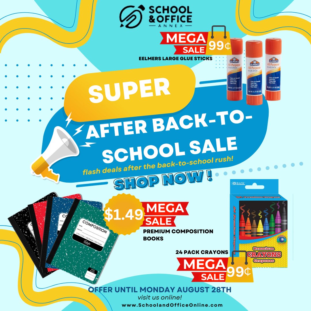 Missed the first round? 📷📷 No worries! Dive into our After Back-to-School Sale and score BIG savings for your little scholars! 📷📷 #SchoolandOfficeAnnex #BudgetFriendlySchoolSupplies #SchoolReady #TeacherStore