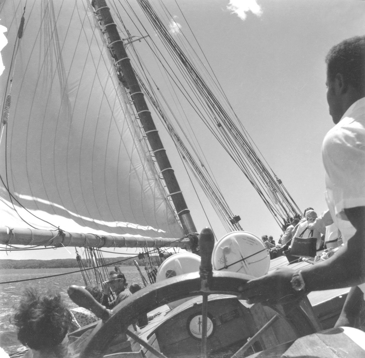 SailBluenoseII's tweet photo. Then &amp; Now: "Looking forward from the wheel"
1969 👉 2020
#tbt

Photo 1: @NS_Archives https://t.co/OvABveBGBV