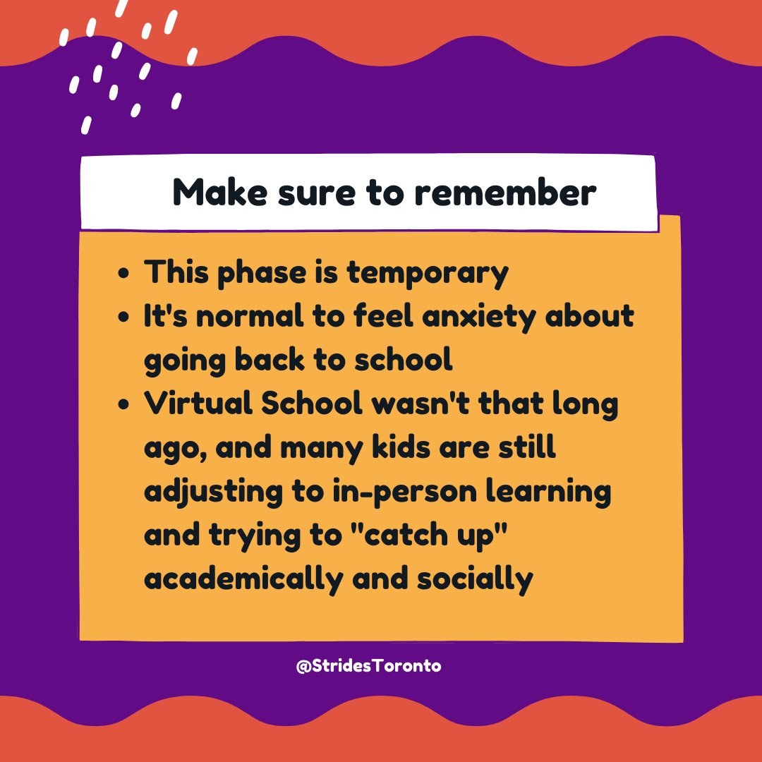 stridesTO's tweet photo. #BacktoSchool #Anxiety is completely normal for most kids. Here are some things to keep an eye out for if your kids are struggling with going back to school this year. #StridesTO #Parenting #ParentHelp #ParentingHelp https://t.co/XtCmkJeFS4