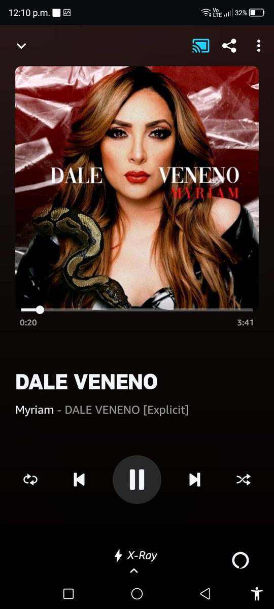 GibranPaz's tweet photo. Reproduciendo a @MyriamMonteCruz ya en @amazonmusic #DaleVeneno https://t.co/fzZG6JjtU3
