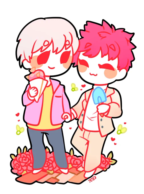 Kofi for  ! Mayuzumi Chihiro and Akashi Seijuurou from Kuroko no basket! On a lil date :3/ 