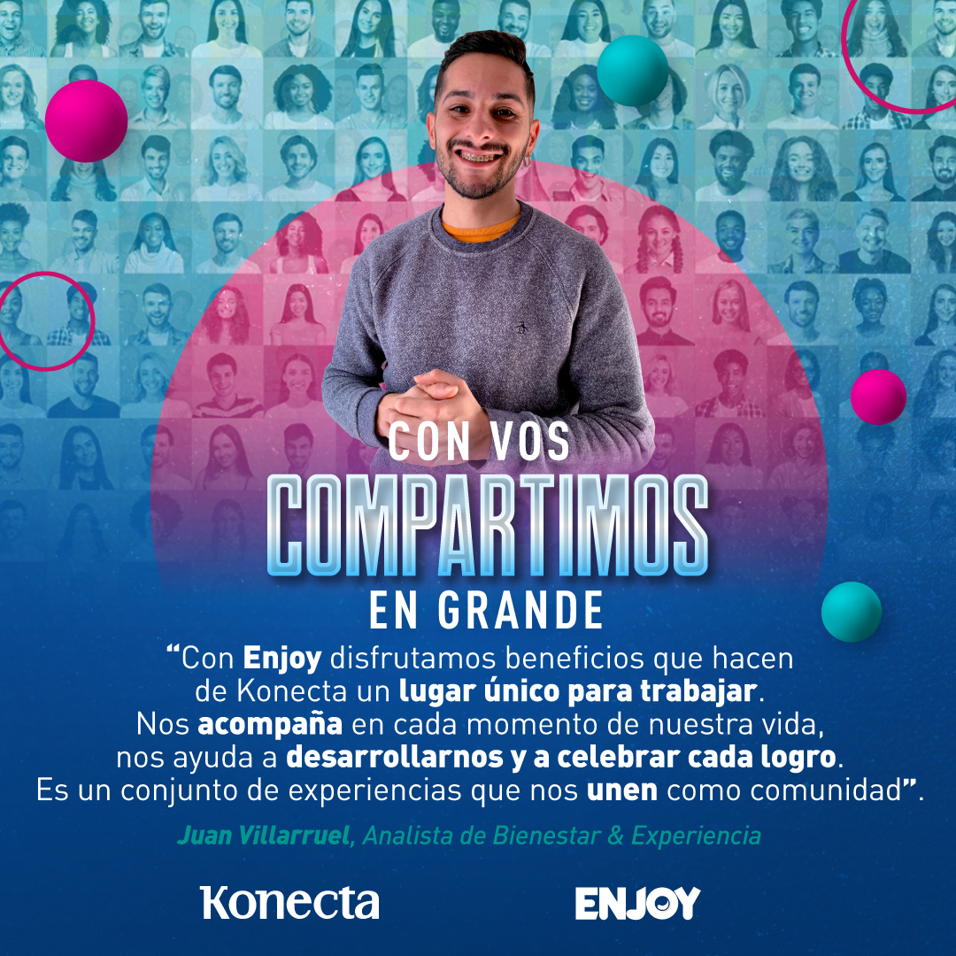 Konectargentina's tweet photo. 🙌 Cuando hablamos de #compartir, pensamos en #ENJOY!
🤩 El programa de beneficios que nos permite #conectar y #disfrutar, impulsando una cultura de cercanía y #confianza con nuestros #talentos, generando las mejores #experiencias 🚀 https://t.co/75fs86tmLh