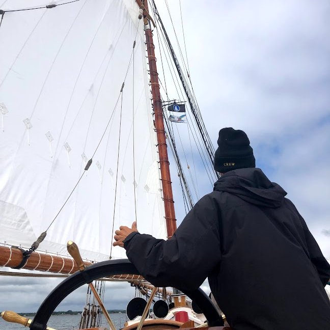 SailBluenoseII's tweet photo. Then &amp; Now: "Looking forward from the wheel"
1969 👉 2020
#tbt

Photo 1: @NS_Archives https://t.co/OvABveBGBV