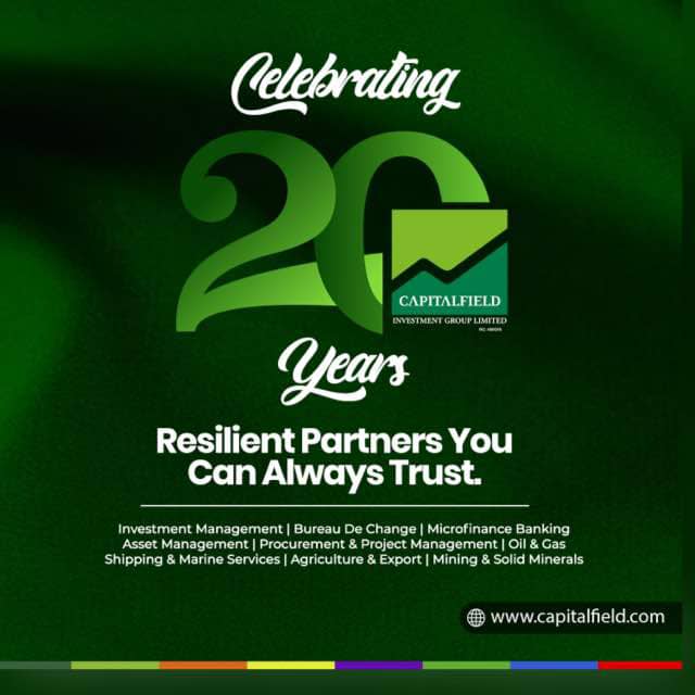 Happy 20th anniversary @Capitalfield_ng wishing you the best of the best of the year. #citmfb
#Capitalfieldfml #mgt_asset #Instablog9ja