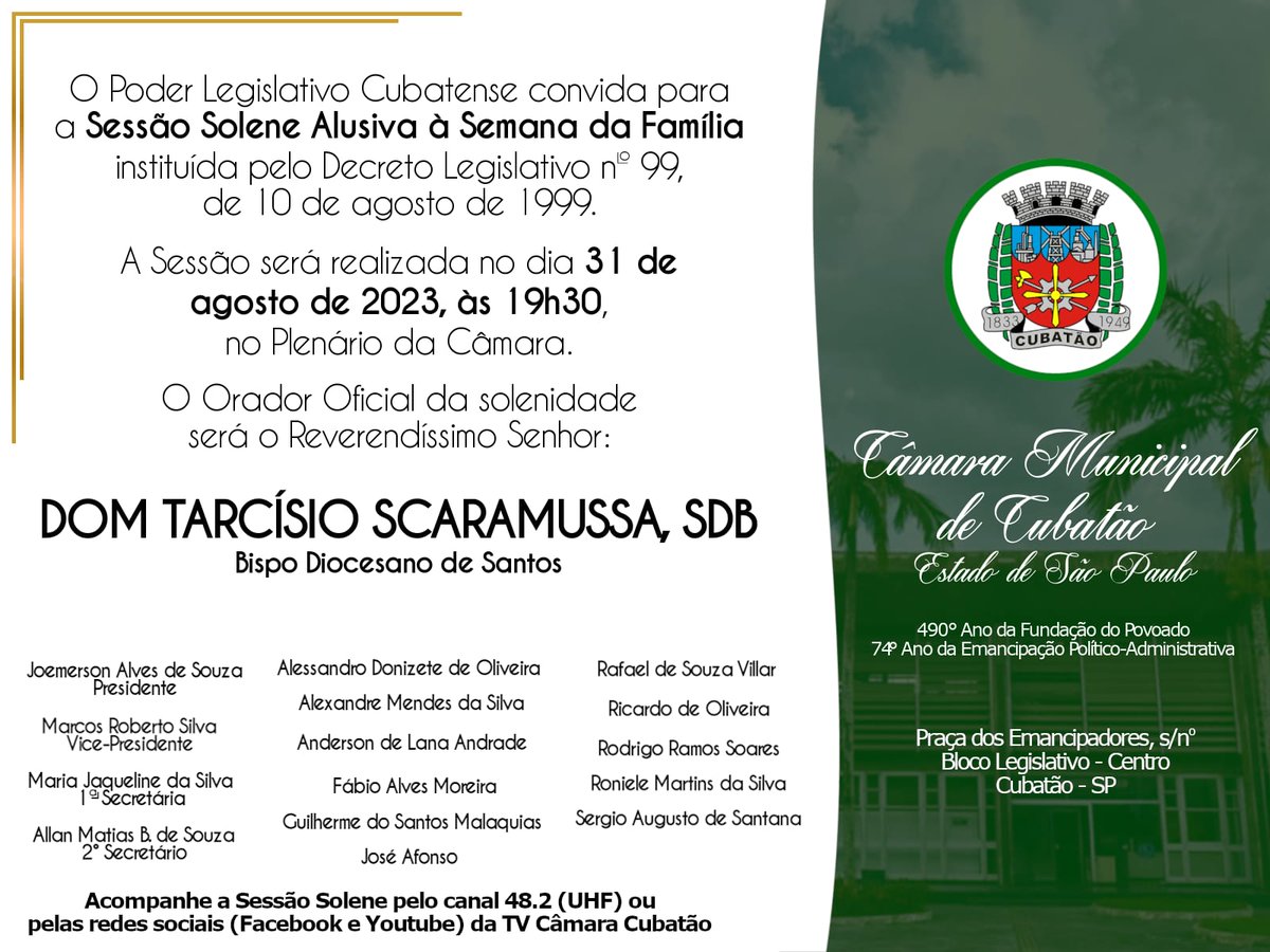 CamaraCubatao's tweet photo. Câmara promove solenidade em comemoração à Semana da Família >>> https://t.co/oVGsA2C3pr https://t.co/91NKrLTIO4