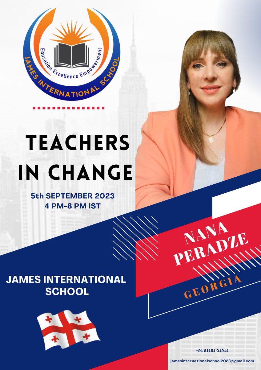 JamesIntSchool's tweet photo. James International School📷 will celebrate Teachers' Day📷 by having education experts from 51 countries 📷 as speakers .
Teachers in Change...📷
If we want to change something, we have to start the change with us.
#JamesInternationalDay #JIS #team #Teachersinchange #event https://t.co/ZiMASUbiRq
