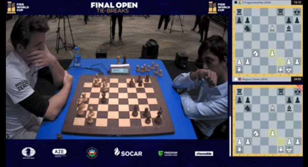 Doc_Sardonic's tweet photo. What a match!!! Tough fight indeed @rpragchess 👏🇮🇳

#ChessWorldCup #FIDEWorldCupFinal #MagnusCarlsen #praggnanandha https://t.co/GzK7hmyMvG