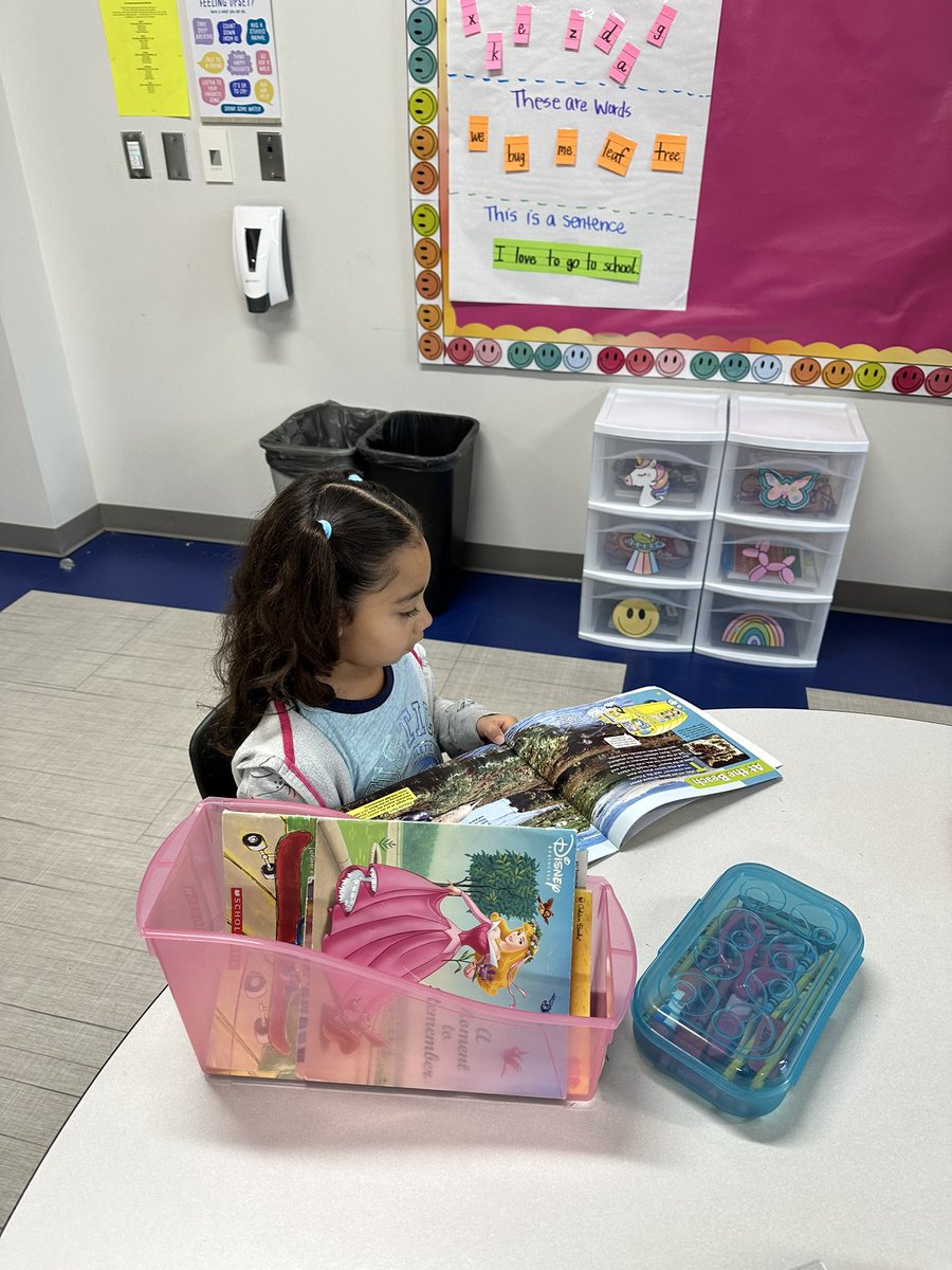 Mcbee1st's tweet photo. Practicing &amp; perfecting our “read to self” station!🩷 Can’t wait to see how much these students learn + grow this year! @WISDLagway https://t.co/4Hvoa1HdRm