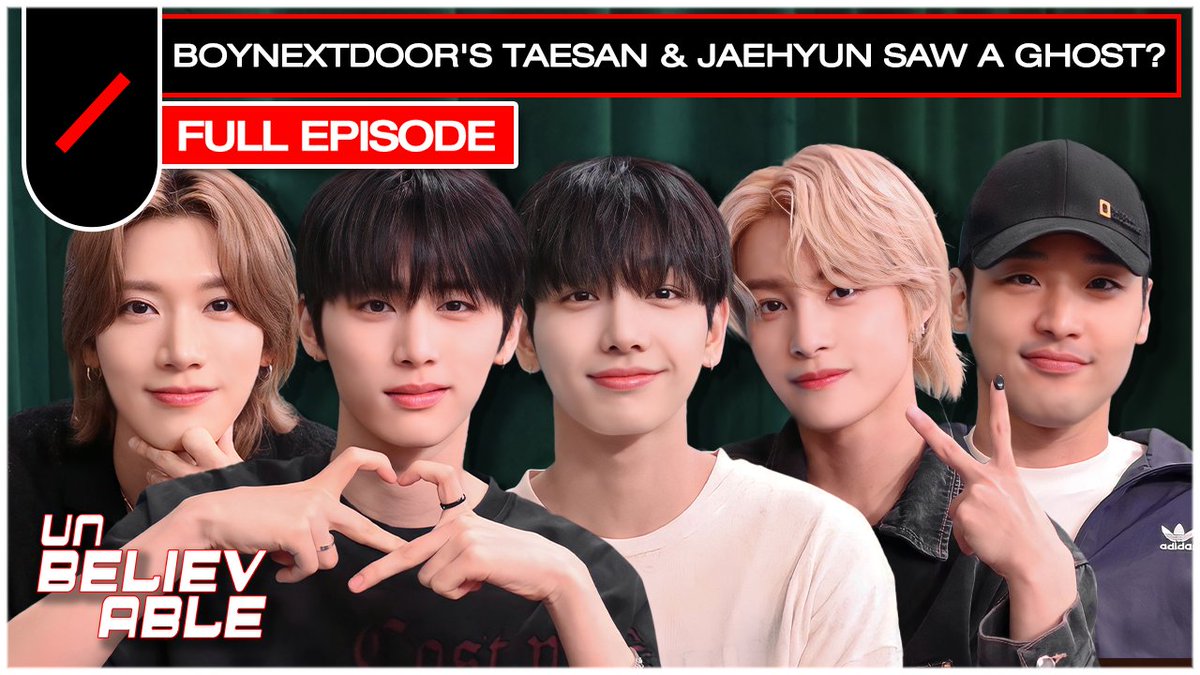 WayV_official's tweet photo. BOYNEXTDOOR’s TAESAN &amp; JAEHYUN Saw a Ghost?? 👻 | UNBELIEVABLE EP.4

https://t.co/K49URU2VDC

#UNBELIEVABLEShow #DIVEStudios 
#TEN #李永钦 #YANGYANG #刘扬扬 
#WayV #WeiShenV #威神V https://t.co/tuQGRfj5g8
