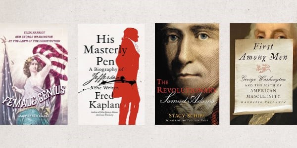 GWBooks's tweet photo. Tonight, hear from the four finalists for the 2023 George Washington Prize: Mary Sarah Bilder, Fred Kaplan, Stacy Schiff and Maurizio Valsania. Watch free online or in-person. Learn more: https://t.co/HsyKJsMZrr https://t.co/2fo9iLw971