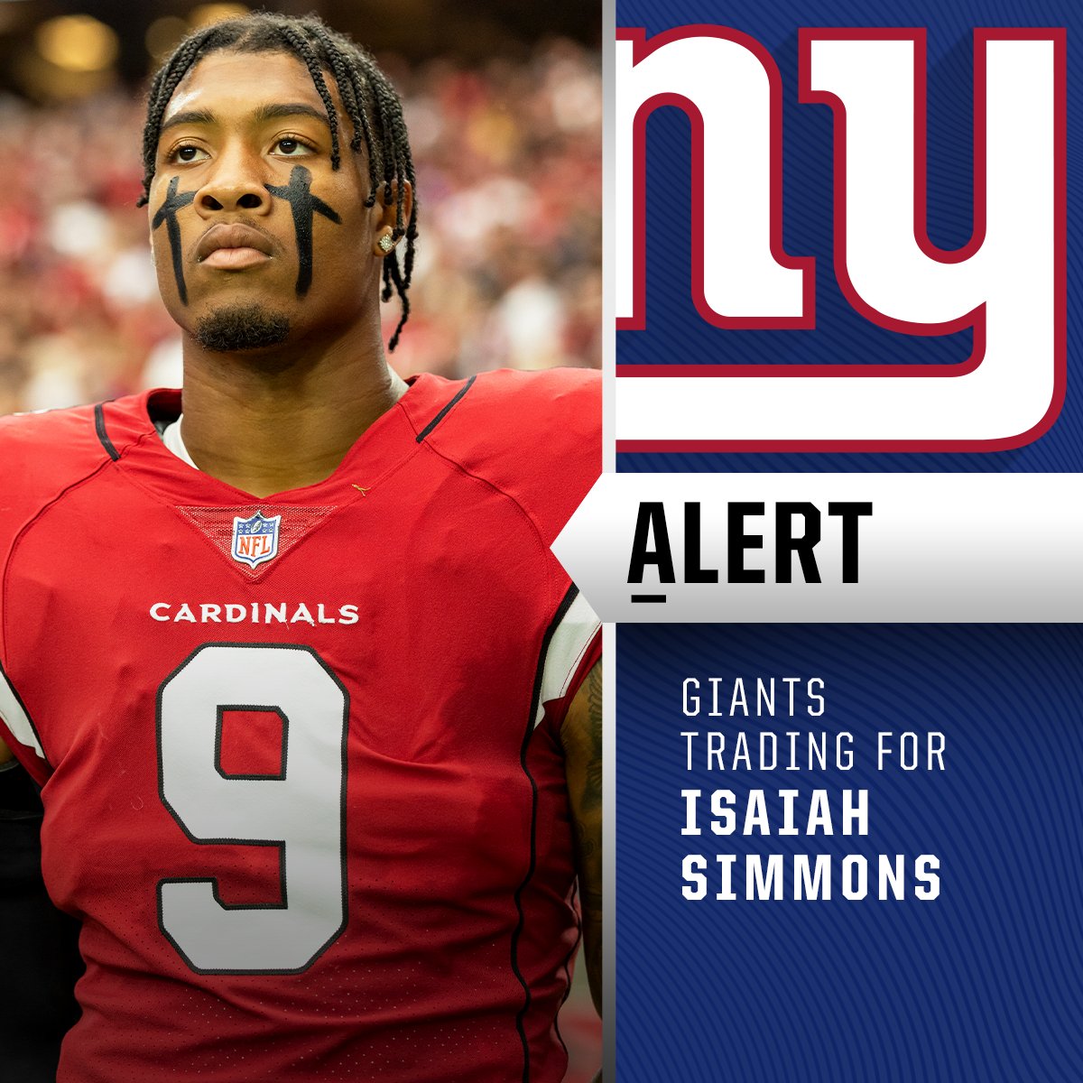 Giants are trading for Cardinals DB/LB Isaiah Simmons in exchange for a 2024 7th round pick. (via @RapSheet)