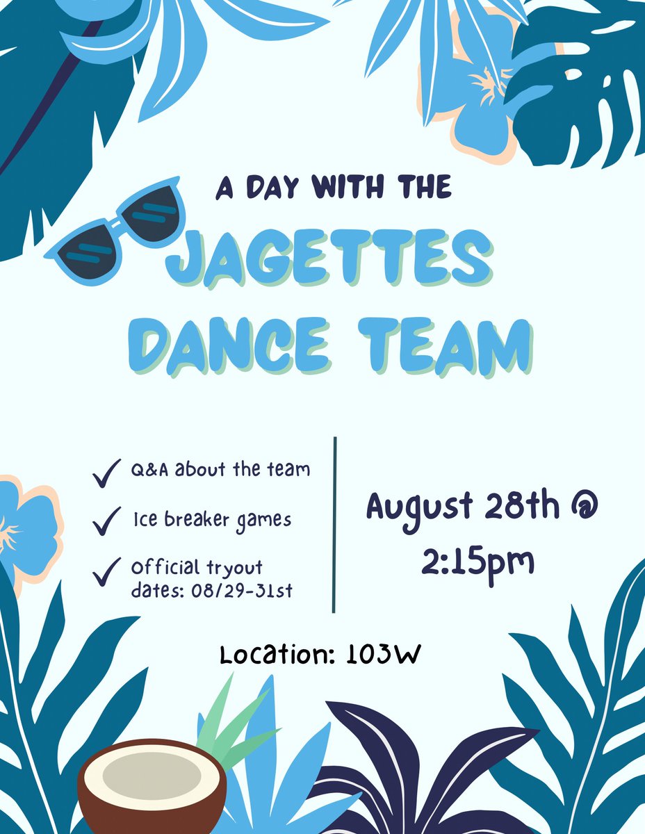 There’s a lot happening at The STEM! Jagettes Squad is taking form, and we hope to see ya on the team! Please contact Ms. Ingram with any questions! 
Go Jags!