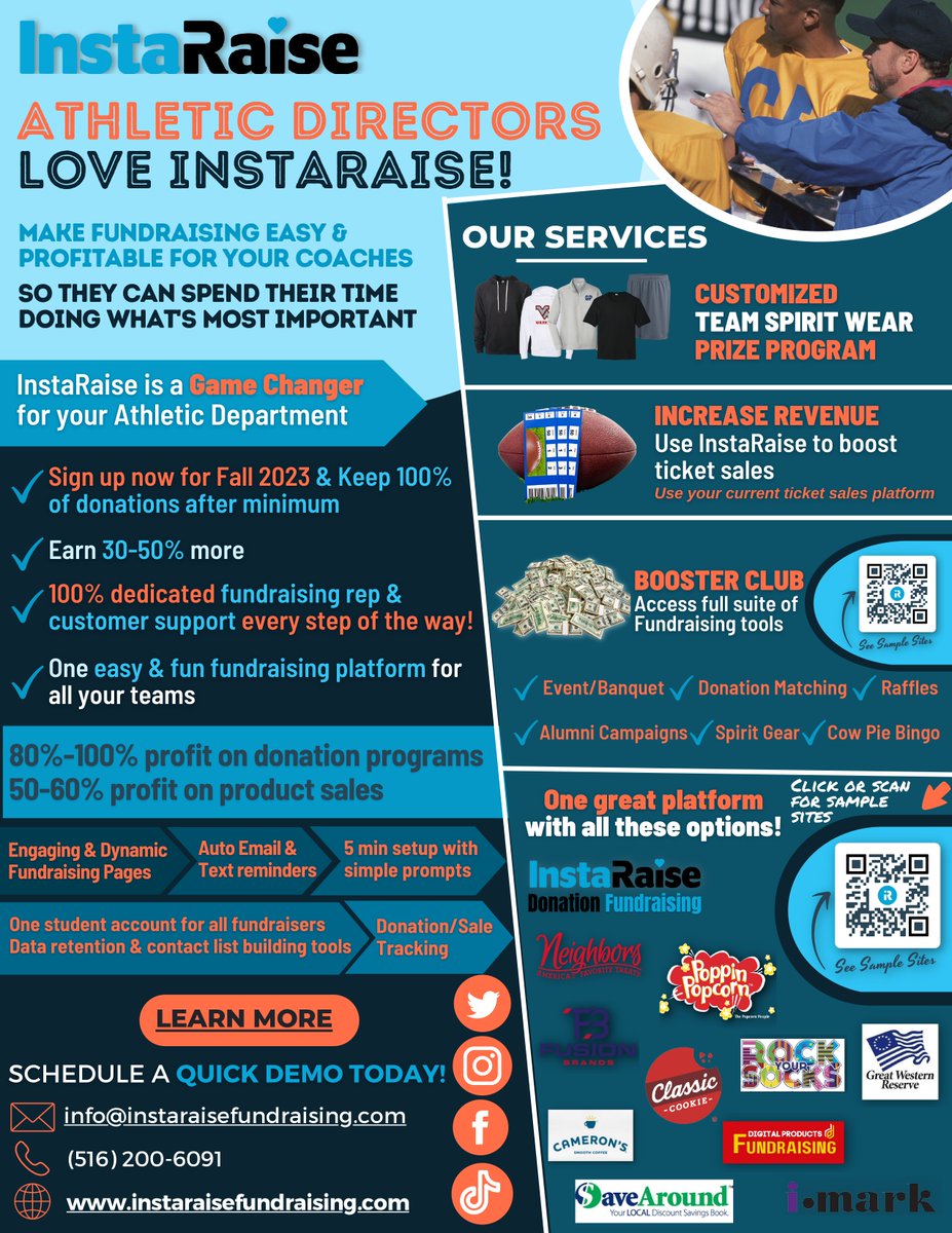 @InstaRaiseHQ is changing how athletic teams and athletic departments fundraise in Florida! No other platform allows you to keep 100% of your profit once you hit the minimum.