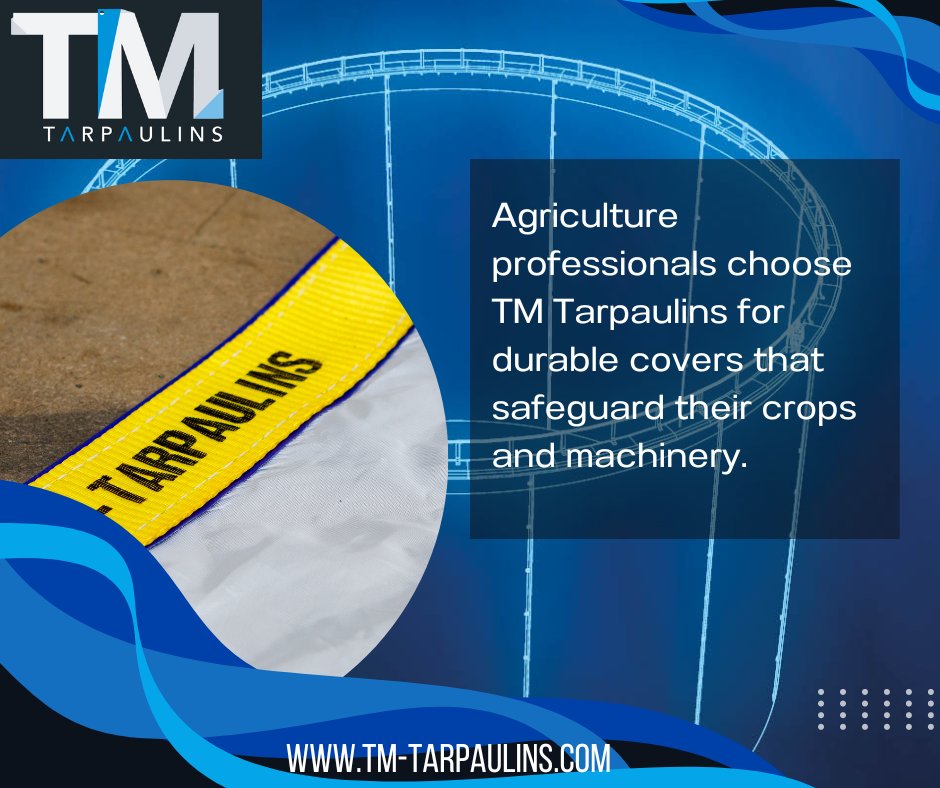 TomMorrowTarps's tweet photo. Agriculture professionals choose TM Tarpaulins for durable covers that safeguard their crops and machinery. #AgricultureCovers #CropProtection https://t.co/3VufL5bney