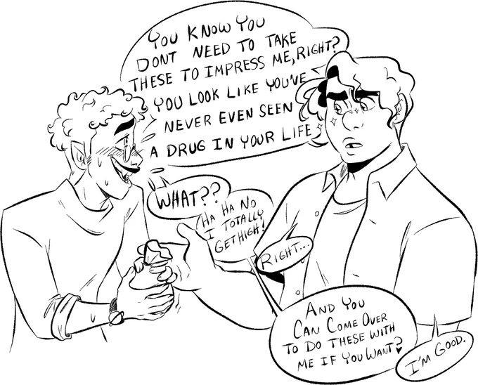 Idiot vampire witch tries to bond with his crush in the worst way possible...
Crest ultimately decides to come over to make sure Orion ends up okay.
#middleversevirginia 