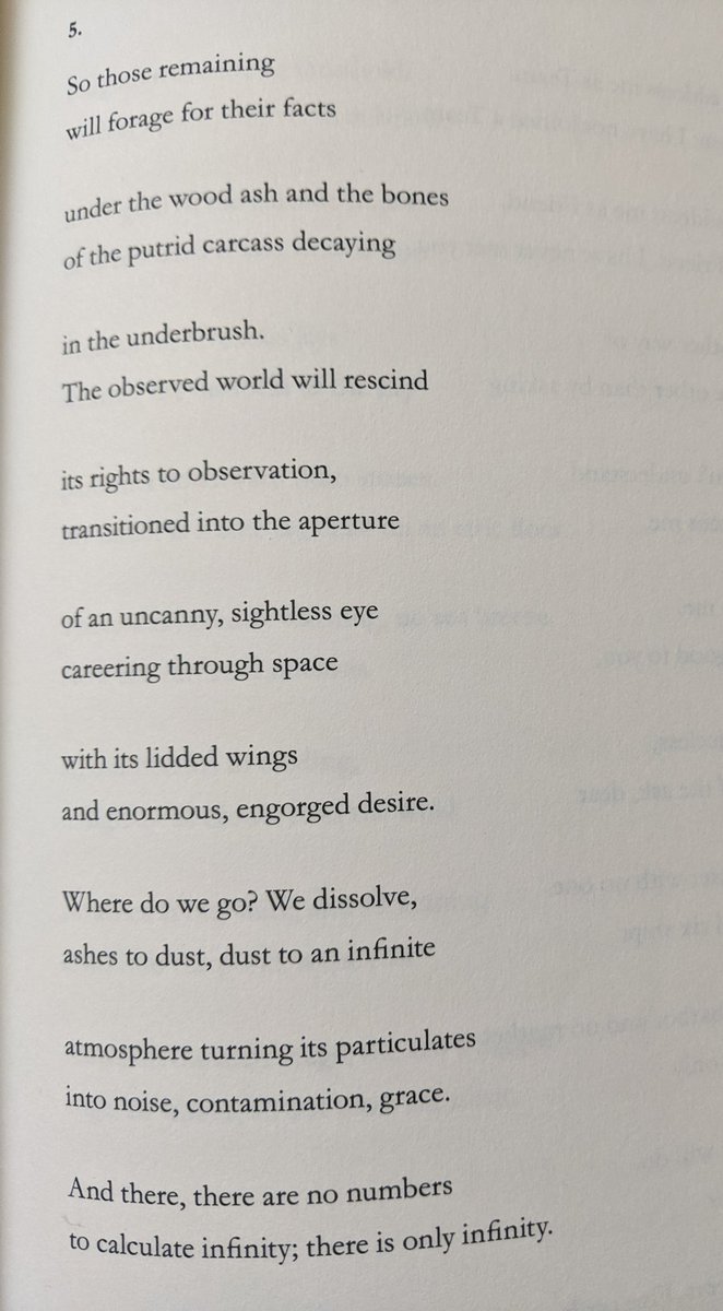 daniellekweeks's tweet photo. "Where do we go? We dissolve, ashes to dust, dust to an infinite

atmosphere turning its particulates into noise, contamination, grace."

–excerpt from "Door (The Said closes)" by Ann Lauterbach, from Door (@PenguinBooks
2023)

#TheSealeyChallenge https://t.co/OuUPFKxMgD