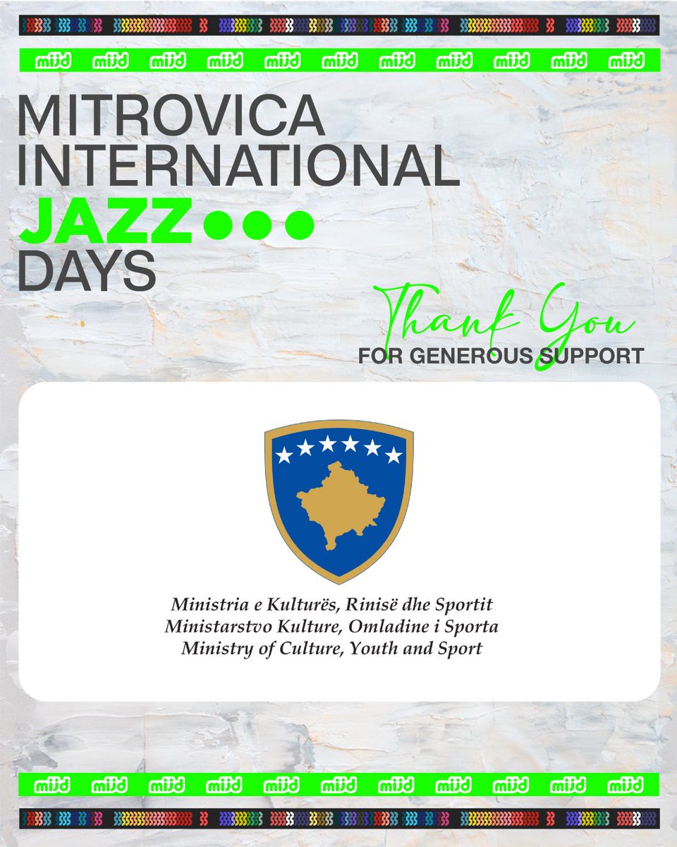Faleminderit për mbështetjen Ministria e Kulturës, Rinisë dhe Sportit 💚