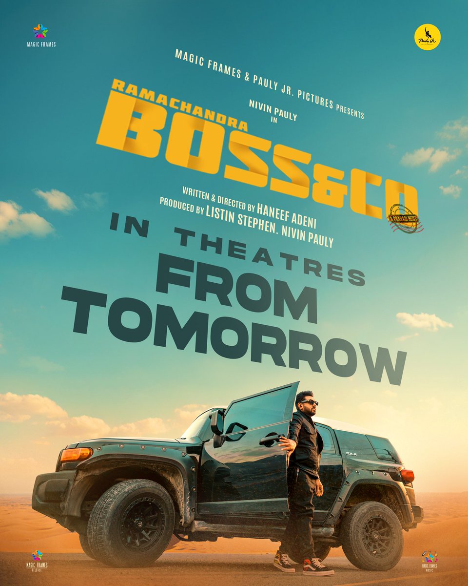 NivinOfficial's tweet photo. #RamachandraBossandCo in theatres from tomorrow ♥️

@haneef_adeni @ListinStephen @magicframes2011 @PaulyPictures #VinayForrt #JaffarIdukki #MamithaBaiju #ArshaBaiju #VijileshVT #SreenathBabu https://t.co/rpKplEJqrb