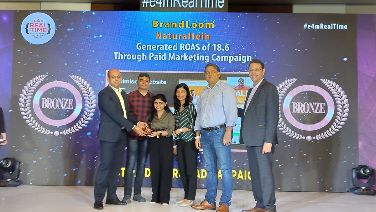 Celebrating Programmatic Excellence👏
Congratulations to the #e4mRealTime Winners 2023🏆

Category - Best Paid Search Ad Campaign
Winners - @dentsu_global, @naturaltein, @BrandLoom

#e4mawards #programmaticawards #digitaladvertisingawards #mumbai