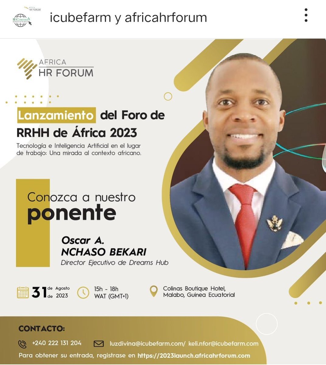 El Sr. @NchasoOscar arrojará luz sobre la importancia de integrar la tecnología y la IA en el aprendizaje como claves para el rendimiento personal y colectivo,  en el lanzamiento del Foro de RRHH de África 2023 donde disertará el 31 de agosto.
🔗👇 2023launch.africahrforum.com