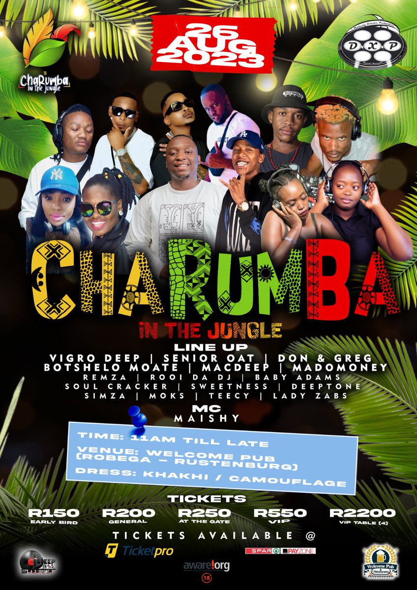 TEEcy_Tracy's tweet photo. 🗓Saturday 26 August gig guide:
📍Charumba in the Jungle (Welcome Pub)

📍Women's Month Celebration (Moyo's Tavern- Goedhope) https://t.co/lrMHX5TPXi