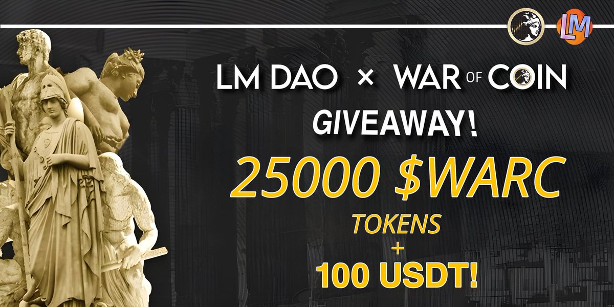 LMAlphaX's tweet photo. 📣 Big #Giveaway | 5 Days 🔥

🤝 @dao_lm × @warccoin 🤝
😱 Reward Pool : 
🎁• 100$ #USDT 🚀
🎁• 25000$ Worth Of $WARC 

To Enter:
✅ Follow @dao_lm and @warccoin 
✅ Like, RT &amp; Tag 5 Friends
✅ Finish tasks: https://t.co/dAgX5vnWZg
 
Good Luck ❣️
#Airdrops #zksync #USDTGiveaway https://t.co/3eFxmVAKWr