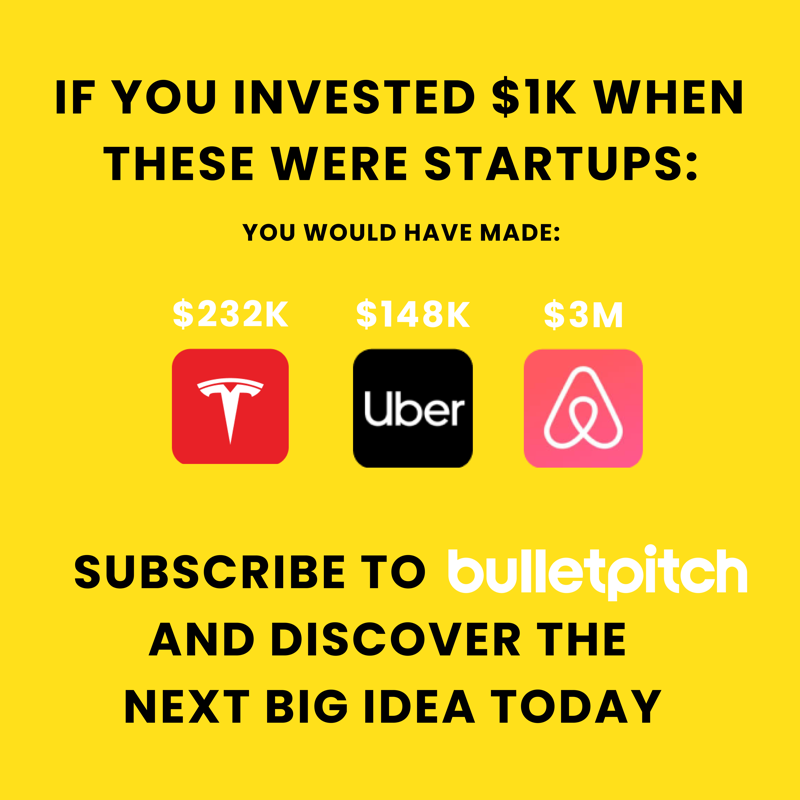brettperl's tweet photo. Subscribe to Bulletpitch to discover the next hot startup...BEFORE IT'S BIG.

▪️Get an early-stage, industry disruptor in your inbox weekly. 

▪️Read by thousands of investors, founders, and early adopters.

Subscribe for free👇