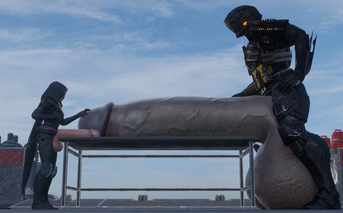 A simple good-morning render for you. Size-comparison is something I absolutely adore. Bonus points when it's another stud realizing how outclassed they are! My FAVORITE scenario.

❤️+🔃 is always appreciated, and just might make Emmahe even bigger. <3