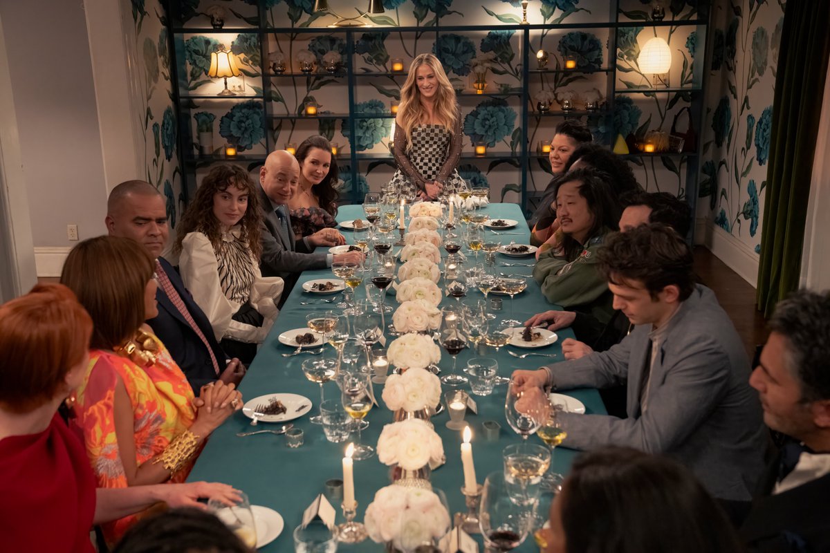 AndJustLikeThat's tweet photo. The table is set, lovers. The Season 2 finale of #AndJustLikeThat is now streaming on Max. https://t.co/SJ8ADPIzy6