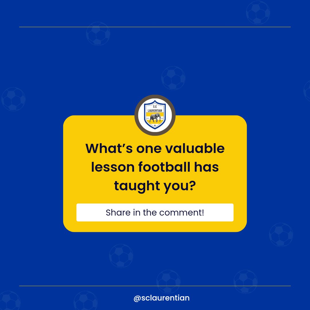 REFLECTION THURSDAY ✨

What's that one lesson football has made you learn? Share with us in the comment 👇🏾

Tag two people to come and learn those lessons with you!
.
.
.
#sclaurentian #footballlessons #value #footballvalue  #footballclubsinghana #ghana #ghanafootballleague