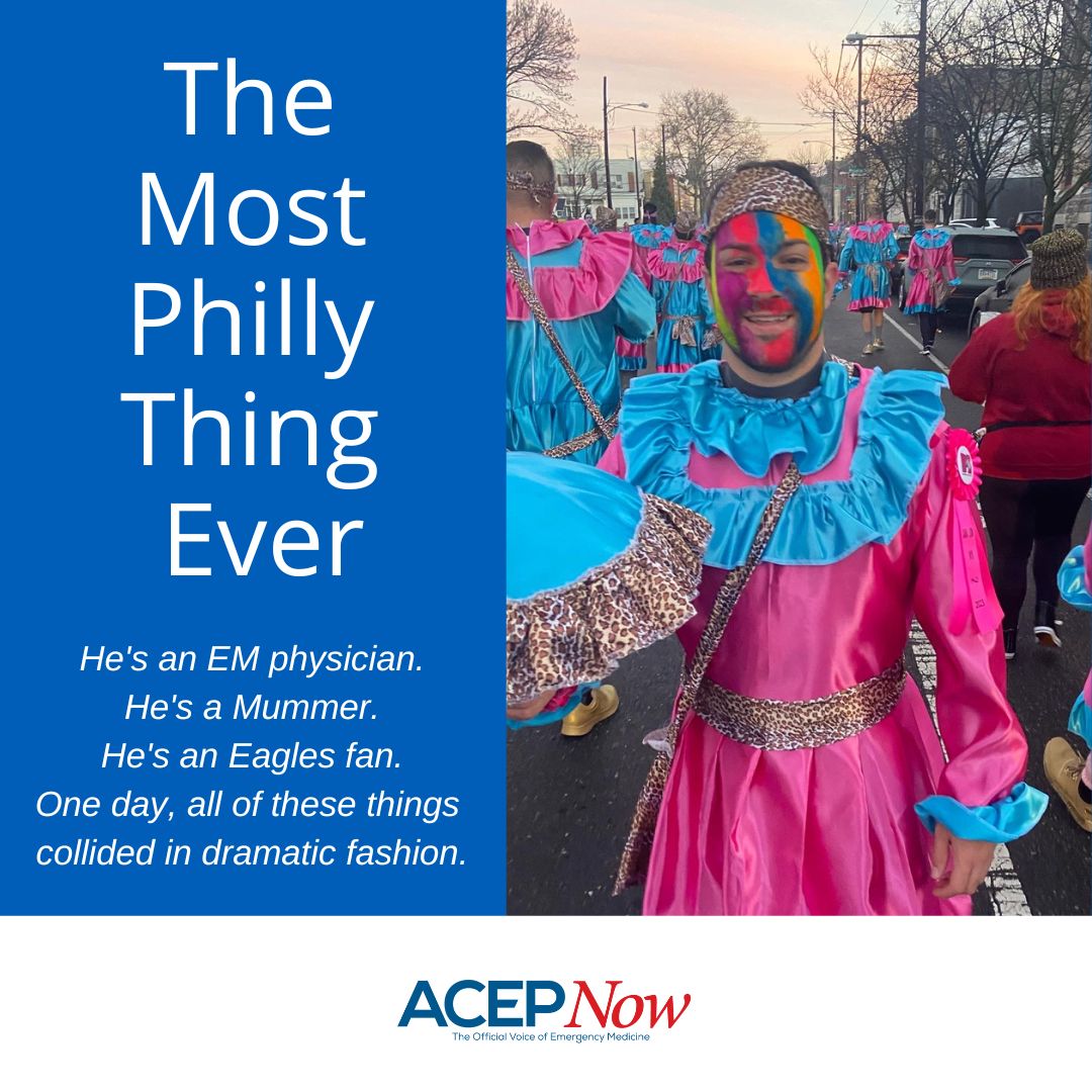 ACEPNation's tweet photo. @vbasile75 from @EinsteinEMed tells his wild lifesaving story (FLY, EAGLES FLY 🏈) and gives you the best places to eat/drink/jog/visit in Philly during #ACEP23. https://t.co/jyZq1Fydn4 https://t.co/nTjVQ9MMJQ