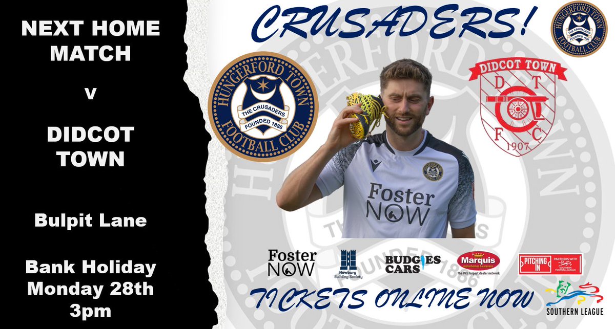 Hungerford Town FC (@hungerfordtown) on Twitter photo NEXT HOME GAME
We are at home to <a href="/DidcotTownFC/">Didcot Town Football Club</a> on Bank Holiday Monday
There is no other place to be <a href="/bradhooperr6/">Brad Hooper</a> is calling all his friends to tell them!
It's a 3pm kick off at Bulpit Lane & tickets including 4 for a score are available now online
hungerford.nationalleague.tv/events/hungerf… NEXT HOME GAME
We are at home to <a href="/DidcotTownFC/">Didcot Town Football Club</a> on Bank Holiday Monday
There is no other place to be <a href="/bradhooperr6/">Brad Hooper</a> is calling all his friends to tell them!
It's a 3pm kick off at Bulpit Lane & tickets including 4 for a score are available now online
hungerford.nationalleague.tv/events/hungerf…