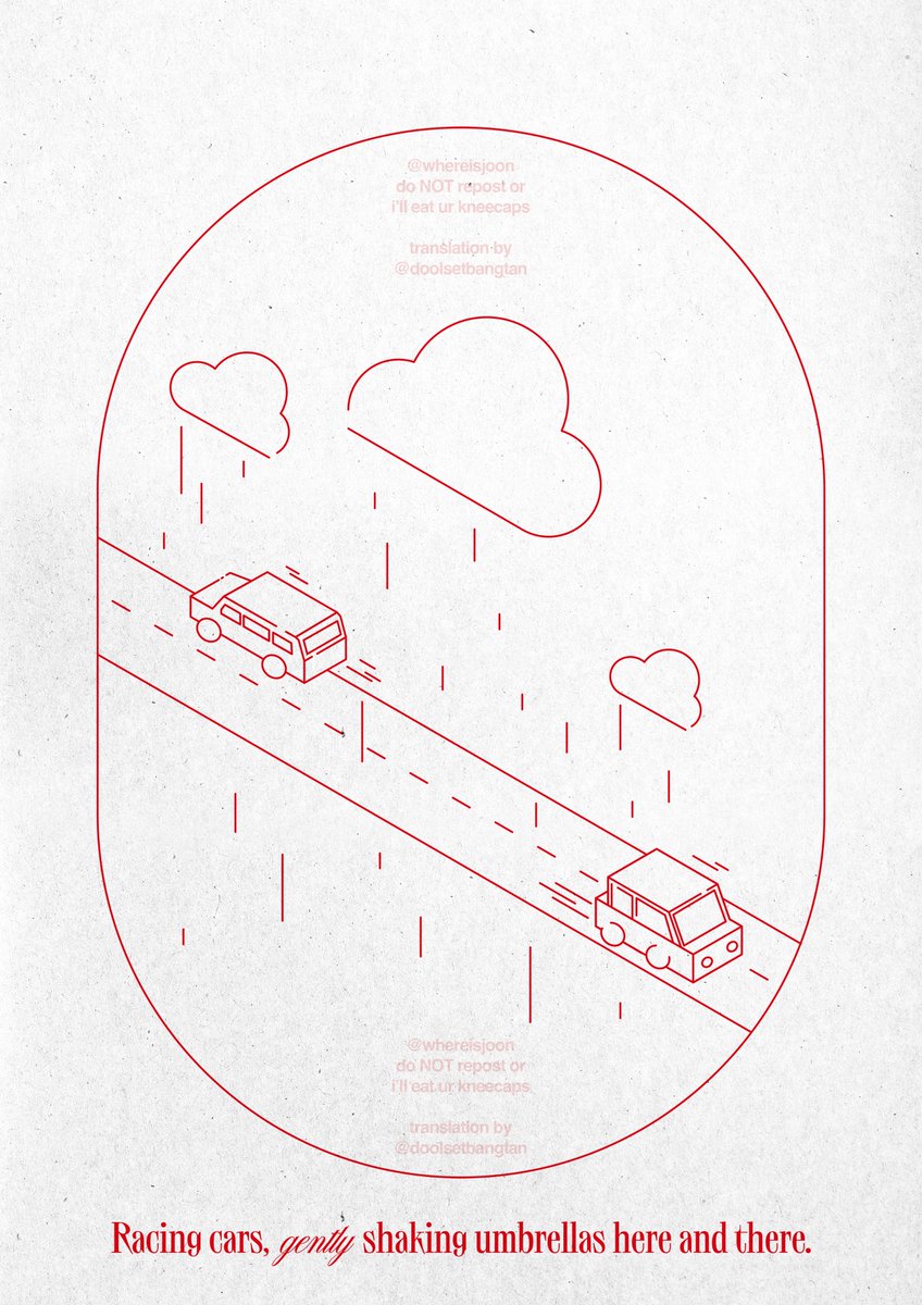 boyz_with_phun's tweet photo. racing cars, gently shaking umbrellas here and there🌧
#WBBAug #wordsbybangtan #wordsandartisans https://t.co/il8vvhhx5G