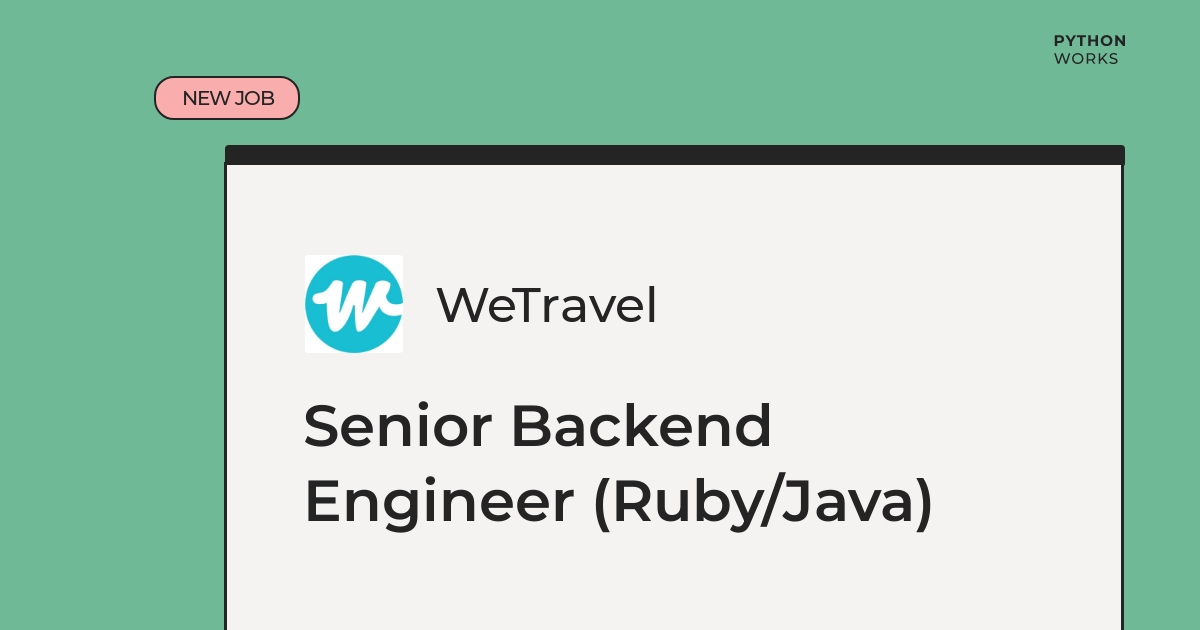 python_works's tweet image. 👉 WeTravel is looking for a Senior Backend Engineer (Ruby/Java) working with Python, Java &amp;amp; Ruby

Apply now or send to a friend! 🔥
python.works-hub.com/jobs/remote-se…

#amsterdam #python #java