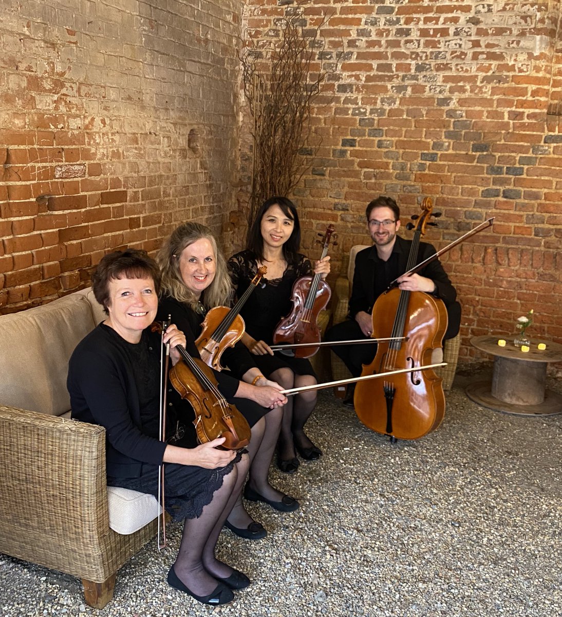 Scintillo Quartet (@scintilloqtet) on Twitter photo We’re ready and waiting to play for Daisy & Sean’s wedding breakfast at <a href="/copdockhall/">Copdock Hall</a> as soon as speeches are done! Lovely to see D&S and hear a huge round of applause for them! 👰 🤵♂️ Thanks to Molly for letting us creep into the barn ahead of guests to set up - you’re a star! ⭐️ We’re ready and waiting to play for Daisy & Sean’s wedding breakfast at <a href="/copdockhall/">Copdock Hall</a> as soon as speeches are done! Lovely to see D&S and hear a huge round of applause for them! 👰 🤵♂️ Thanks to Molly for letting us creep into the barn ahead of guests to set up - you’re a star! ⭐️