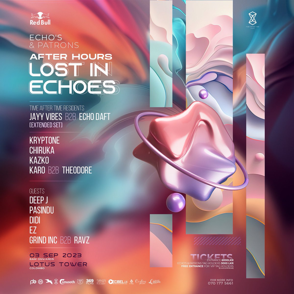 Patrons, who else loves day parties? ☀️
Line up for after hours is here &amp; get ready for a transcendent experience as Echo's &amp; Patrons makes its way to the iconic Lotus Tower open air. 
Leave your worries behind, as we've crafted the perfect blueprint to cool down the summer heat!