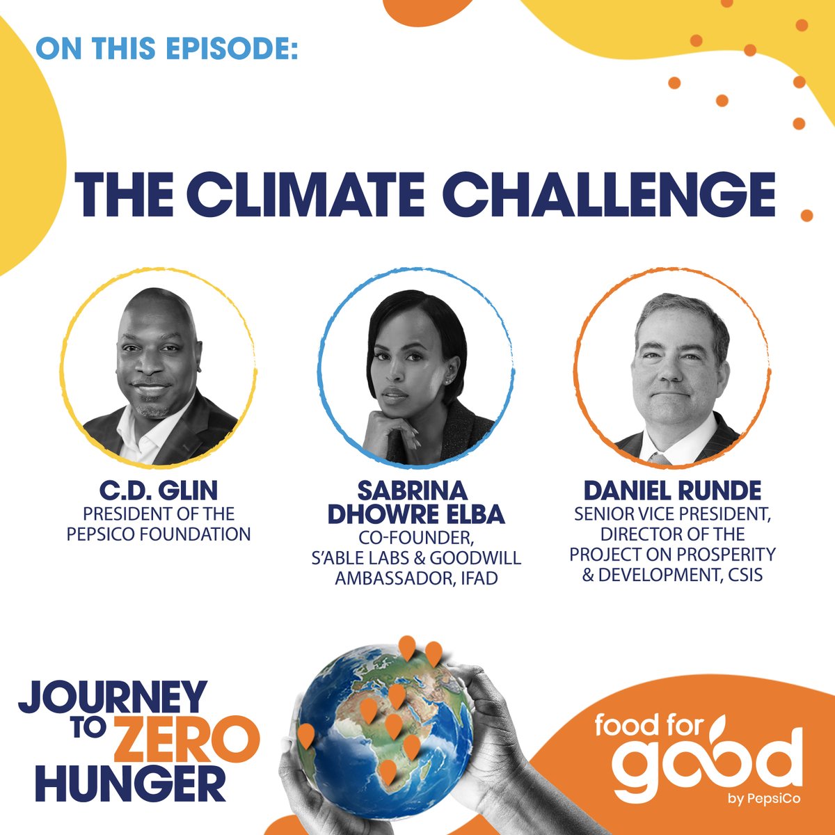 How do we prevent climate change + the hunger crisis from forcing people to leave their homes? Listen to a conversation with <a href="/danrunde/">Daniel Runde</a> from <a href="/CSIS/">CSIS</a>, activist + actress <a href="/Sabrinadhowre/">Sabrina Dhowre Elba</a>, + <a href="/cdglin/">C.D. Glin</a> on the <a href="/PepsiCo/">PepsiCo</a> Foundation's #JourneytoZeroHunger podcast: wondery.fm/zerohunger