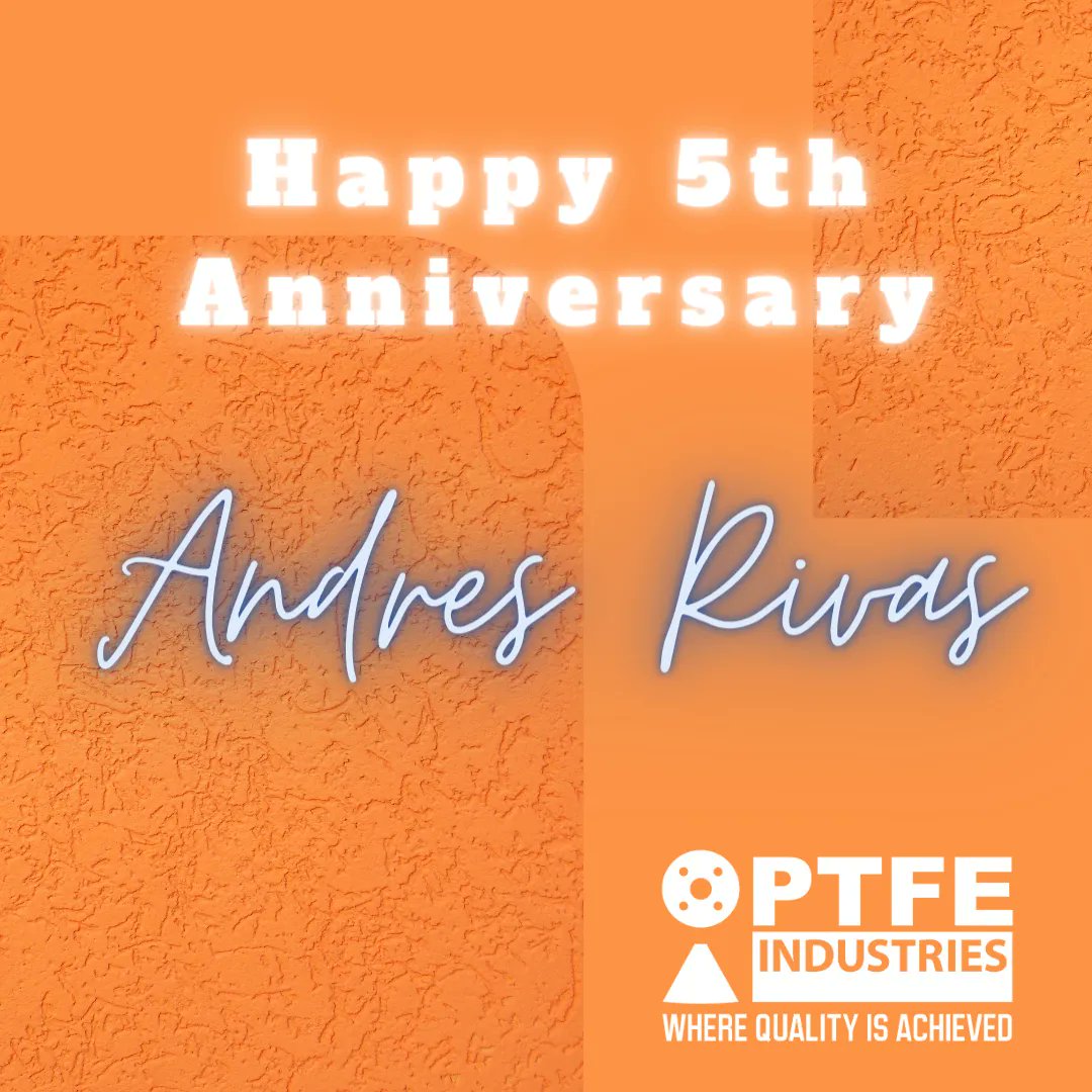 PTFEIndustries's tweet photo. Congrats on 5 years! Happy Anniversary Andres. https://t.co/OtphcahjGj
