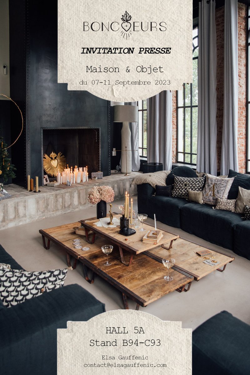 #invitationpresse
#boncoeurs vous invite à découvrir ses nouveautés lors du salon <a href="/MaisonObjet/">MAISON&OBJET</a>  du 7 au 11 septembre au Hall 5A stand B94-C93 ✨
#maisonetobjet #decoration