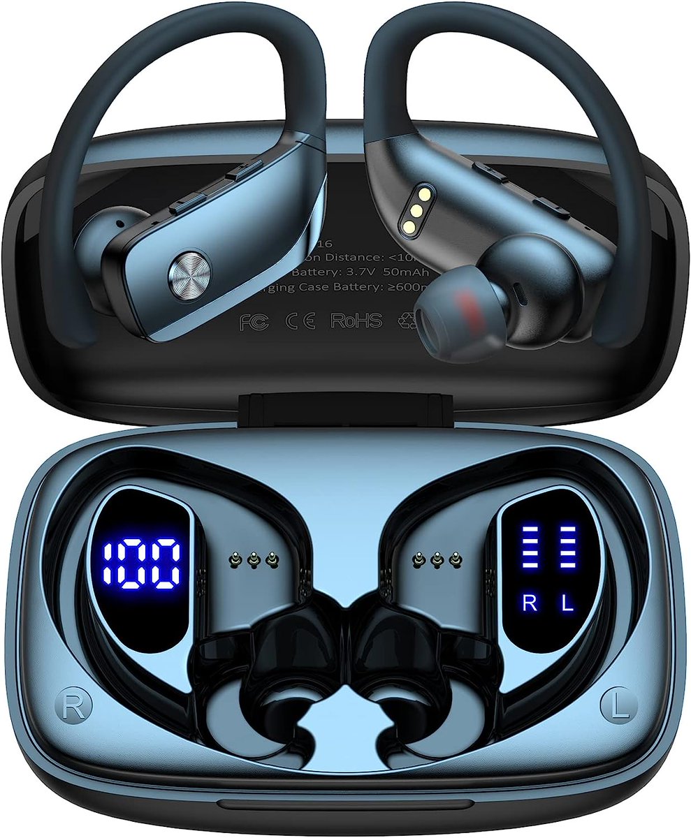 pinnacleAmazon's tweet photo. Wireless Earbuds Bluetooth Headphones 48hrs Play Back Sport Earphones with LED Display Over-Ear. https://t.co/tgXqqorNds https://t.co/SYZl9HWUHr