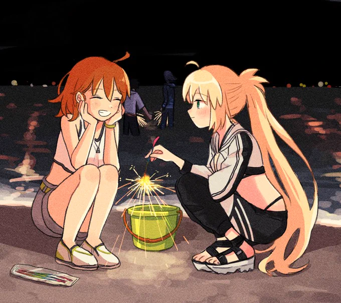 やっぱり最後は花火で!サバフェス楽しかったありがとう    #FGO#FGO水着イベント2023 